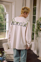 Load image into Gallery viewer, Floral Embroidered Oversized Long Sleeve Tee
