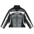 Colorblock Racing Gradient Puffer Jacket