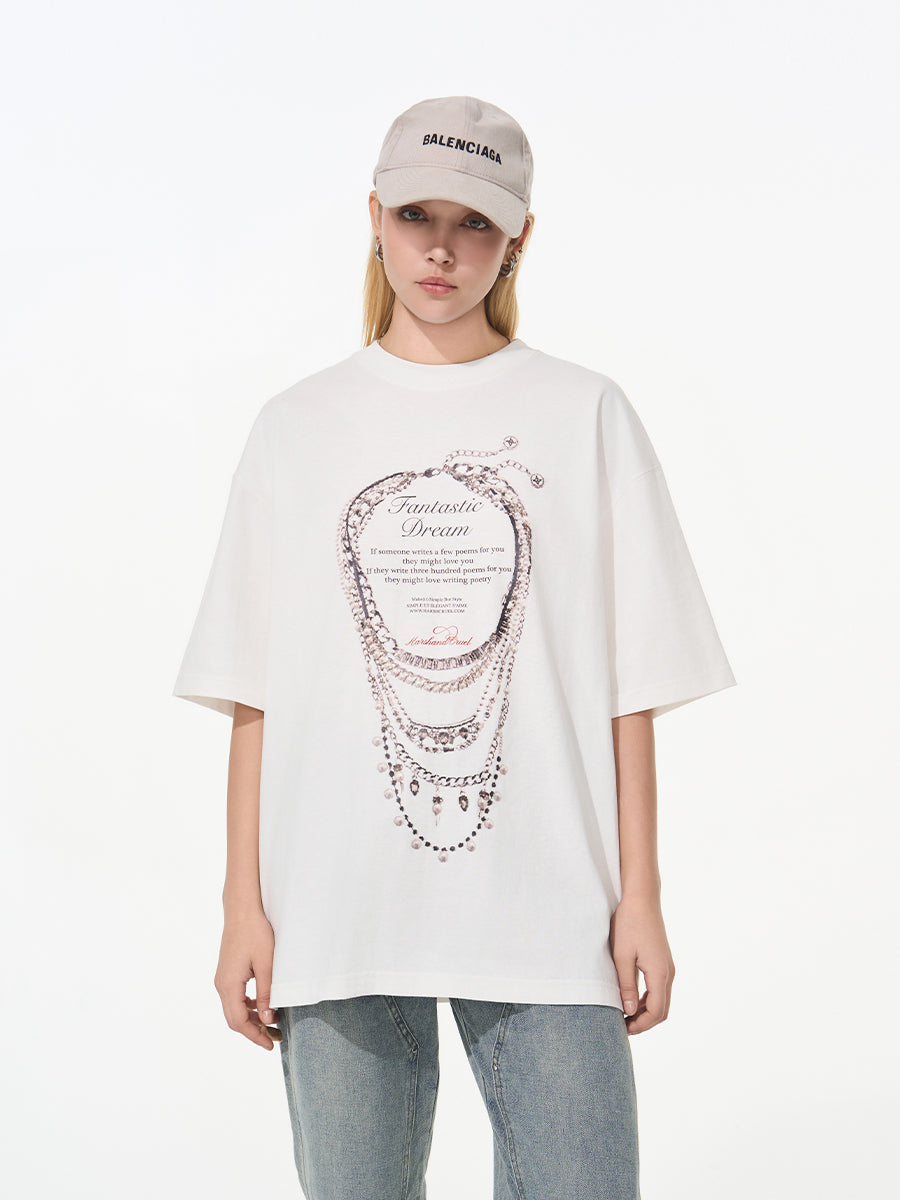 Silver Necklace Printed Tee