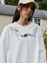 Load image into Gallery viewer, Floral Collar Embroidery L/S Tee
