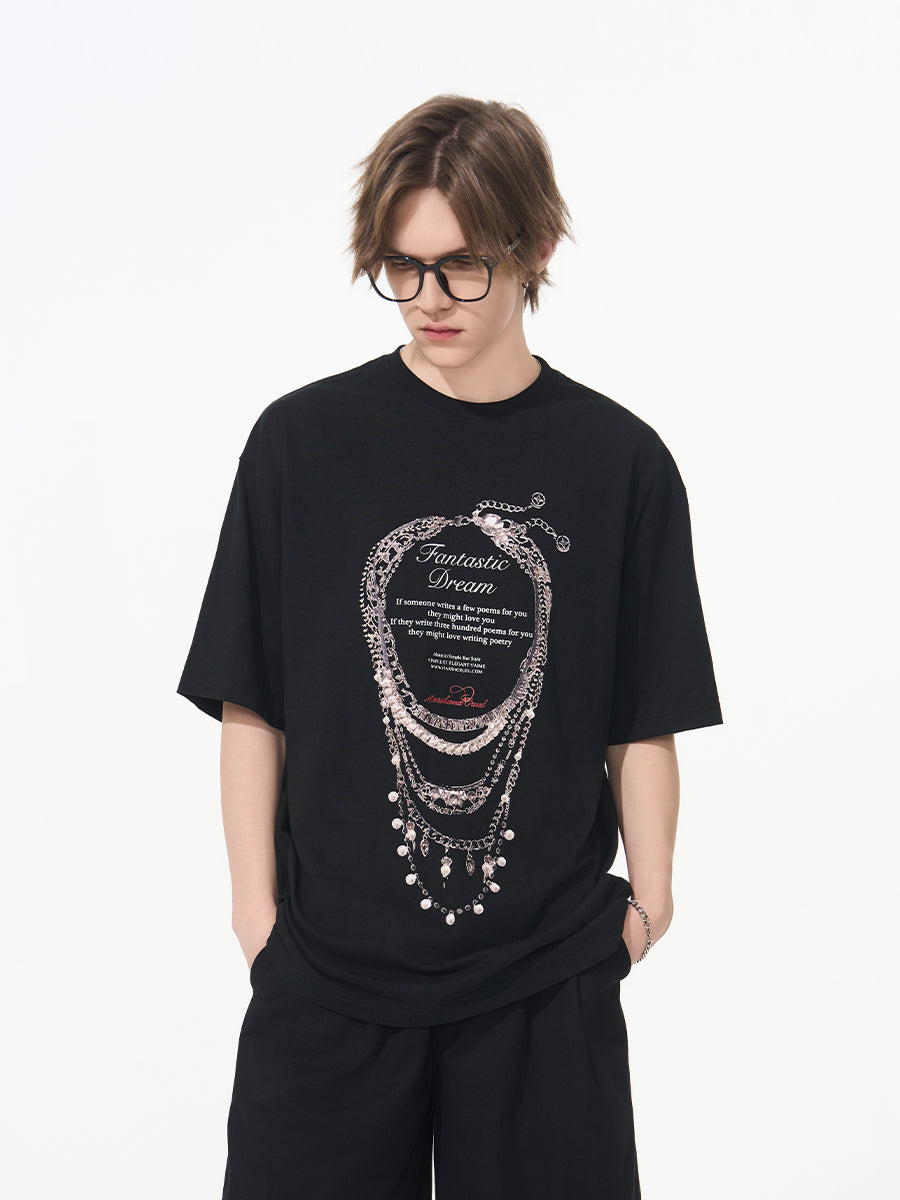 Silver Necklace Printed Tee