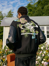 Load image into Gallery viewer, Floral Embroidery Logo Varsity Jacket
