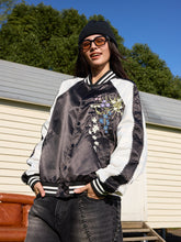 Load image into Gallery viewer, Floral Embroidery Baseball Track Jacket
