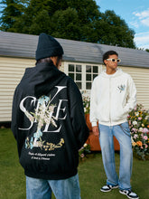 Load image into Gallery viewer, Floral Embroidery Style Zip Up Hoodie
