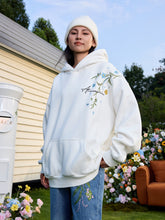 Load image into Gallery viewer, Floral Embroidered Graphic Hoodie
