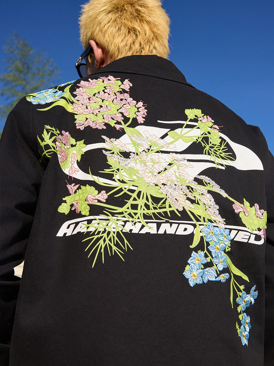 ジャケット・アウター CUTWORK EMBROIDERY JACKET Floral Embroidered Zip-Up Jacket – Harsh and Cruel