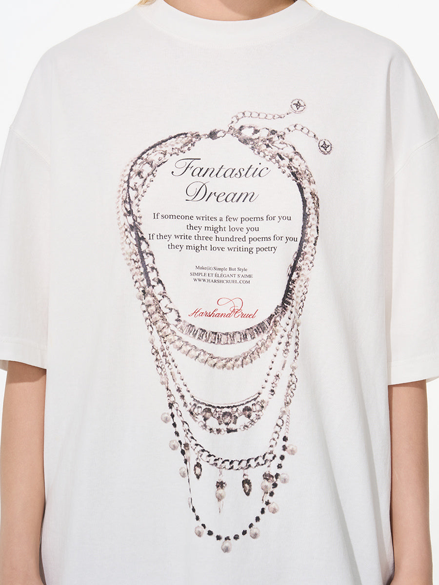 Silver Necklace Printed Tee