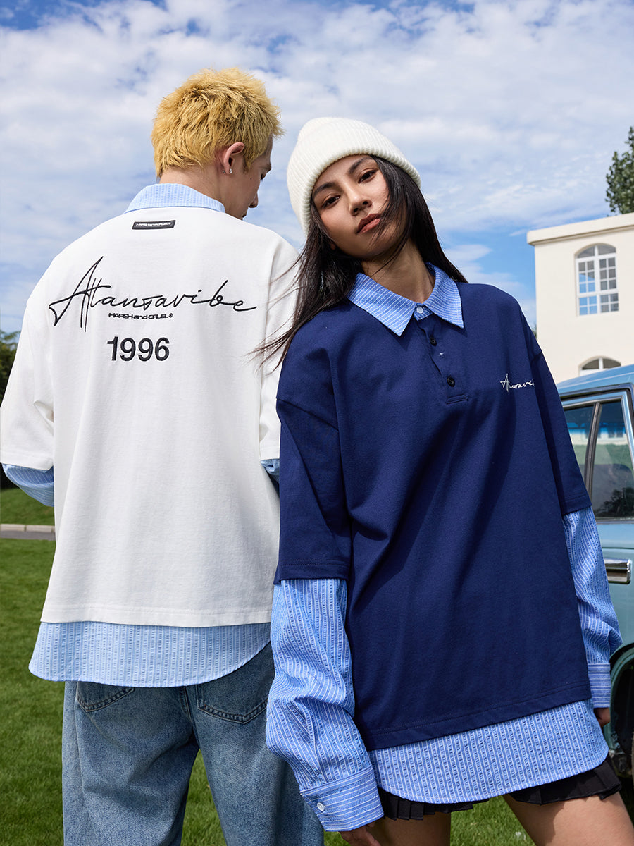 Two Piece Long Sleeves Polo Shirt