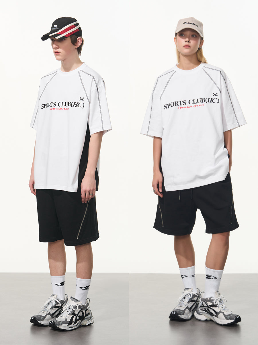 Stitched Line Printed Tee – Harsh and Cruel
