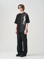 Brush Paint Half Print Tee