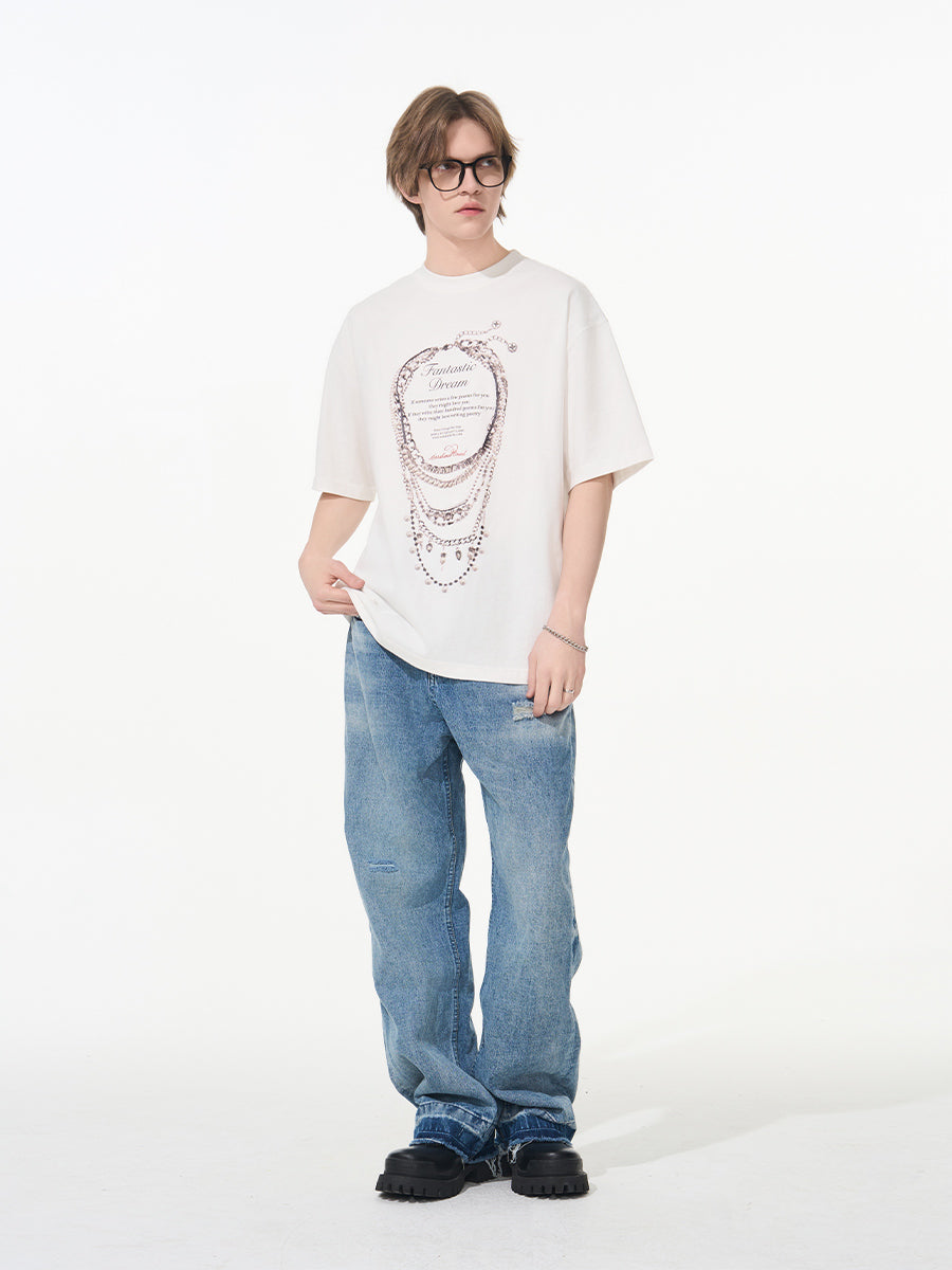 Silver Necklace Printed Tee