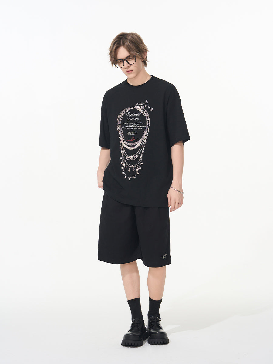 Silver Necklace Printed Tee