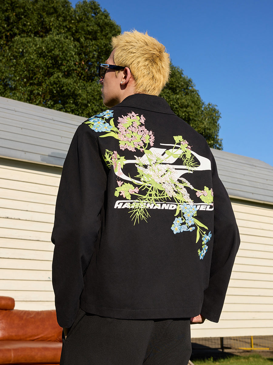 Floral Embroidered Zip-Up Jacket – Harsh and Cruel