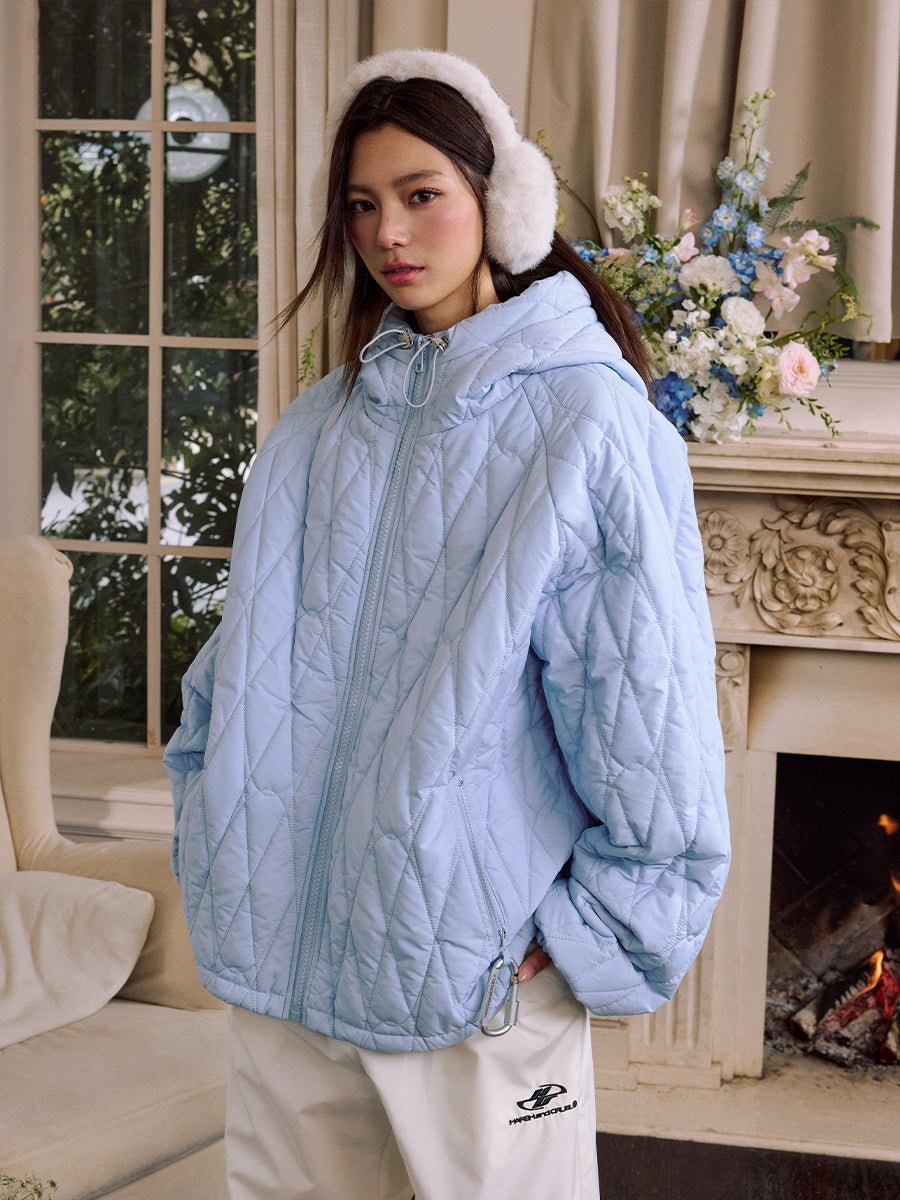 Quilted Pattern Embroidered Logo Jacket