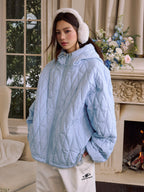 Quilted Pattern Embroidered Logo Jacket