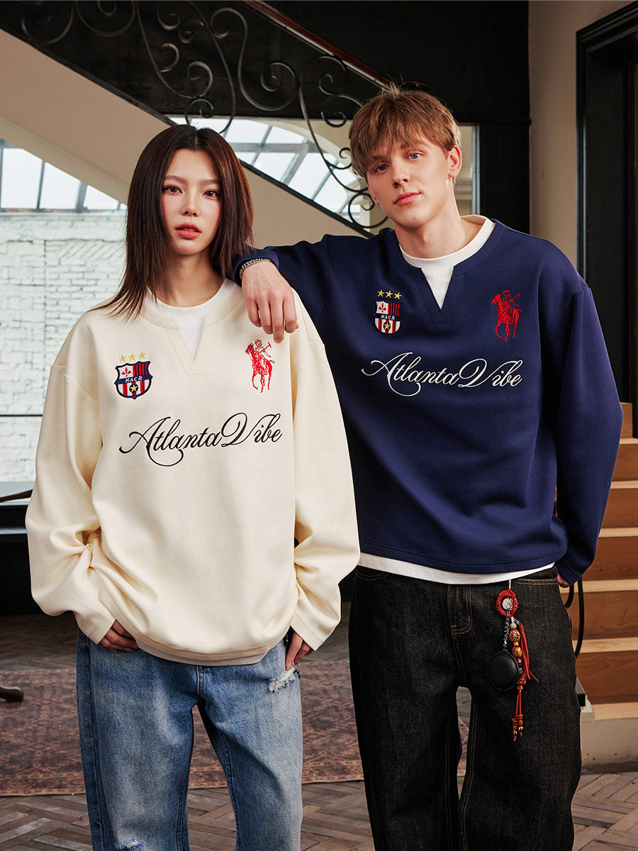 Vintage Embroidered Henley Jersey