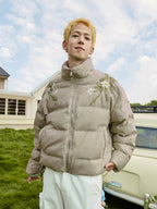 Floral Pearl Embroidery Down Jacket