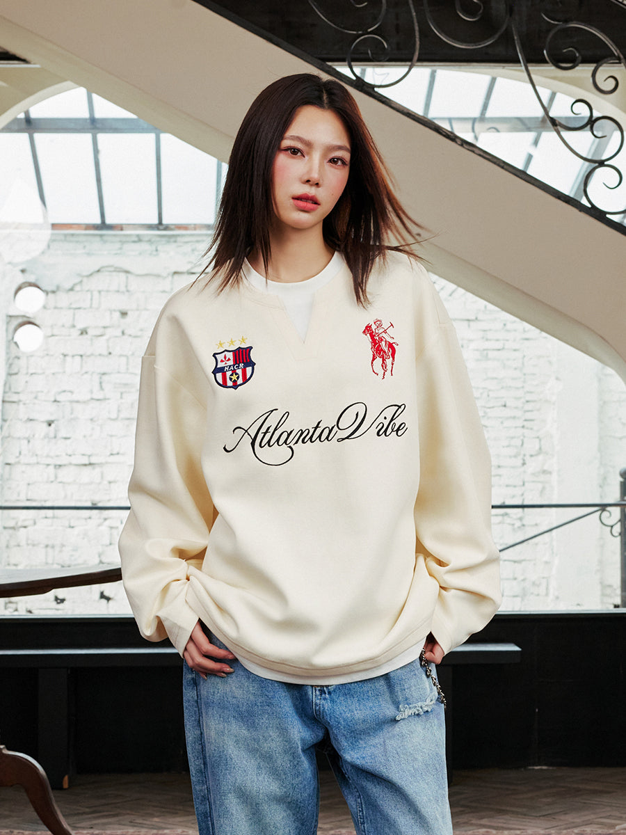 Vintage Embroidered Henley Jersey