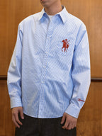 Vintage Striped Embroidered Shirt