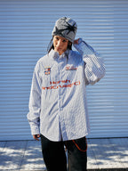 Striped Oversized Embroidered Shirt