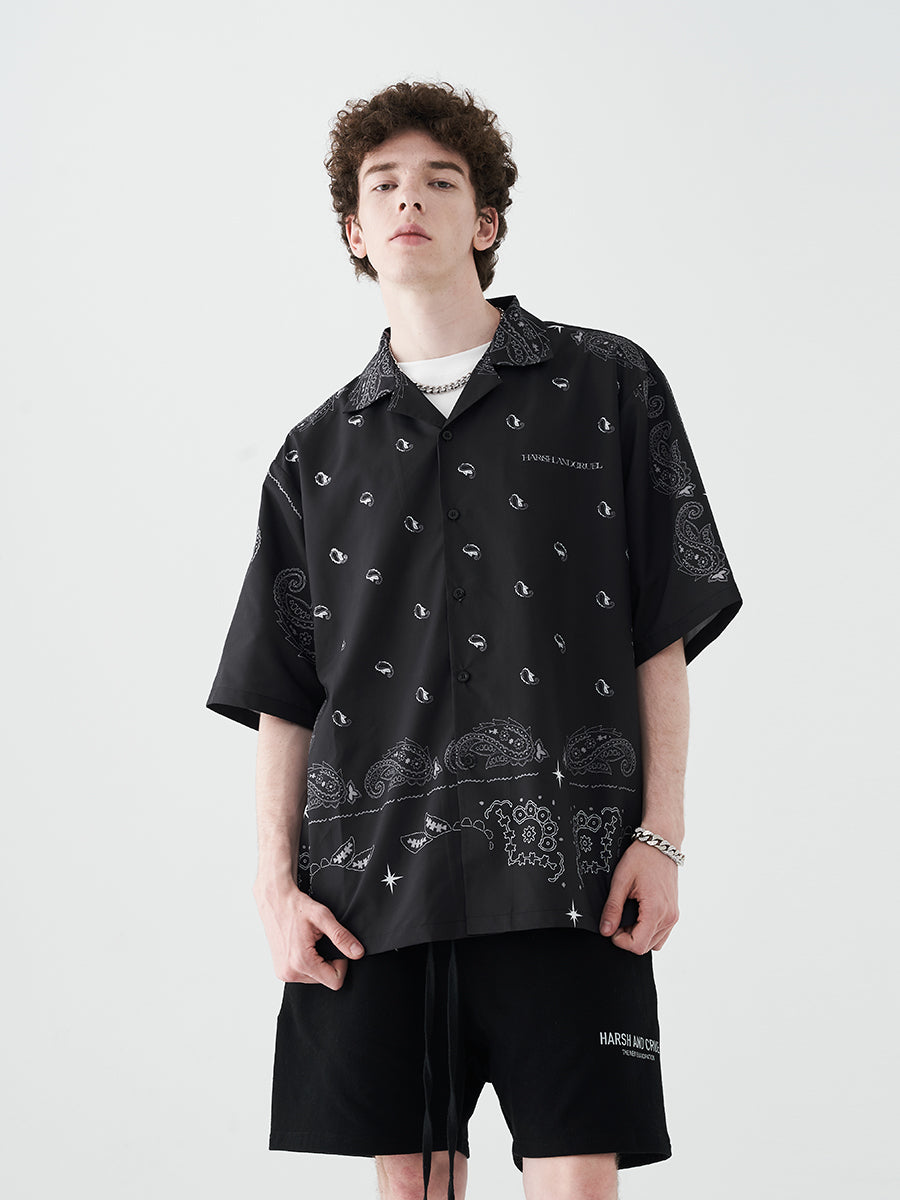 Cashew Print Cuban Shirt