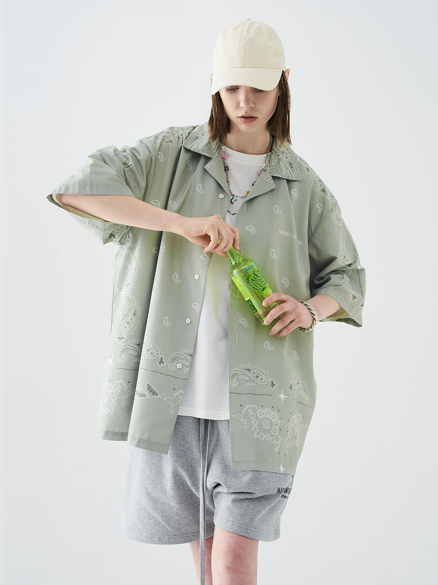 Cashew Print Cuban Shirt