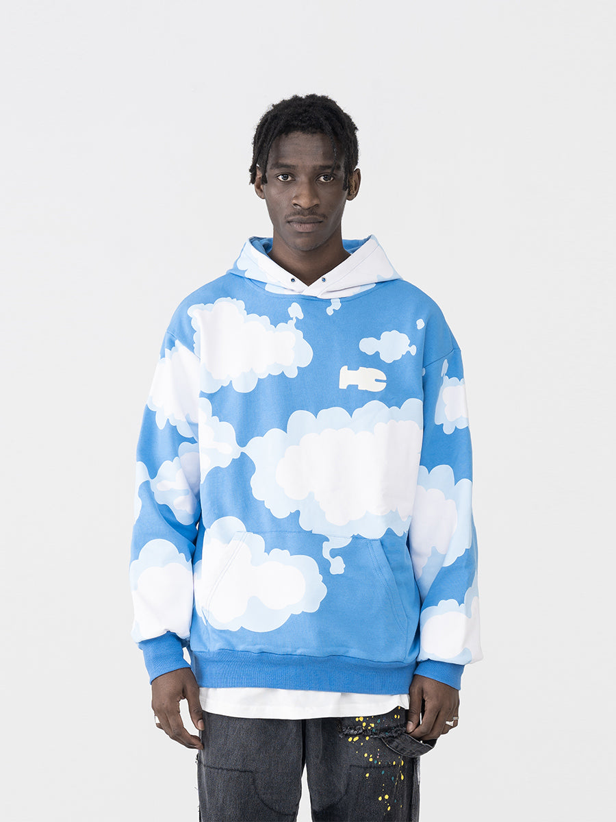 Blue Sky Printed Hoodie
