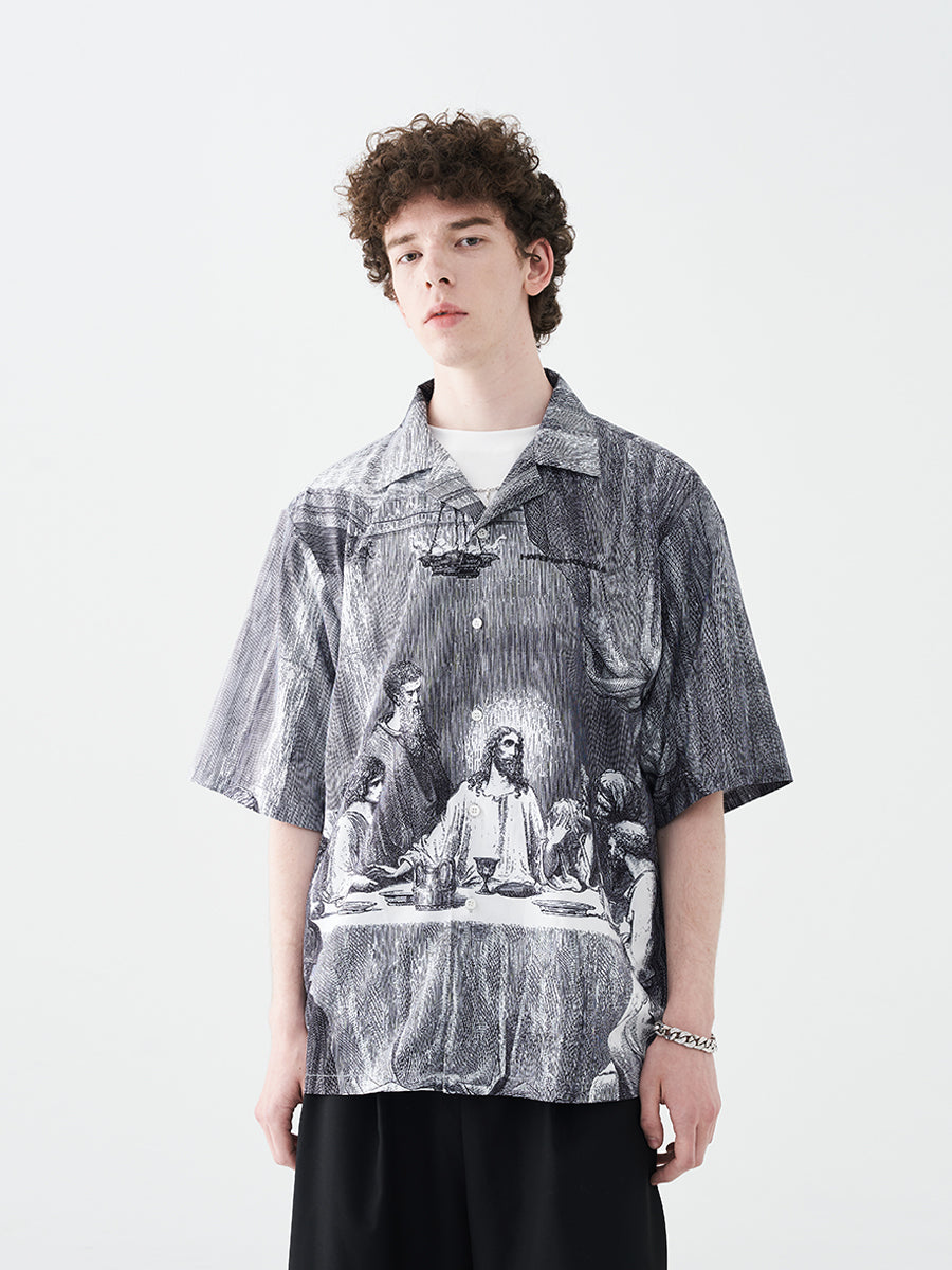 The Last Supper Full Print Cuban Shirt