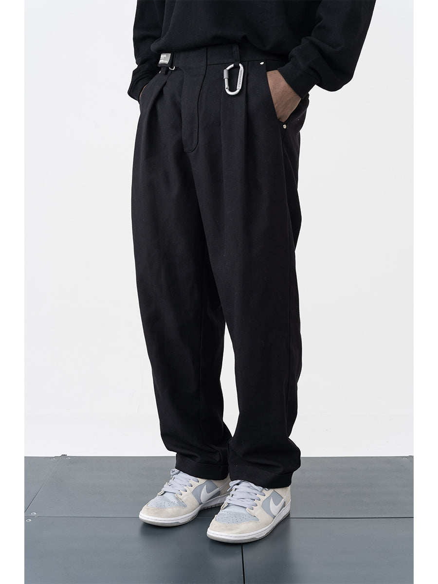 Logo Woolen Straight Trousers