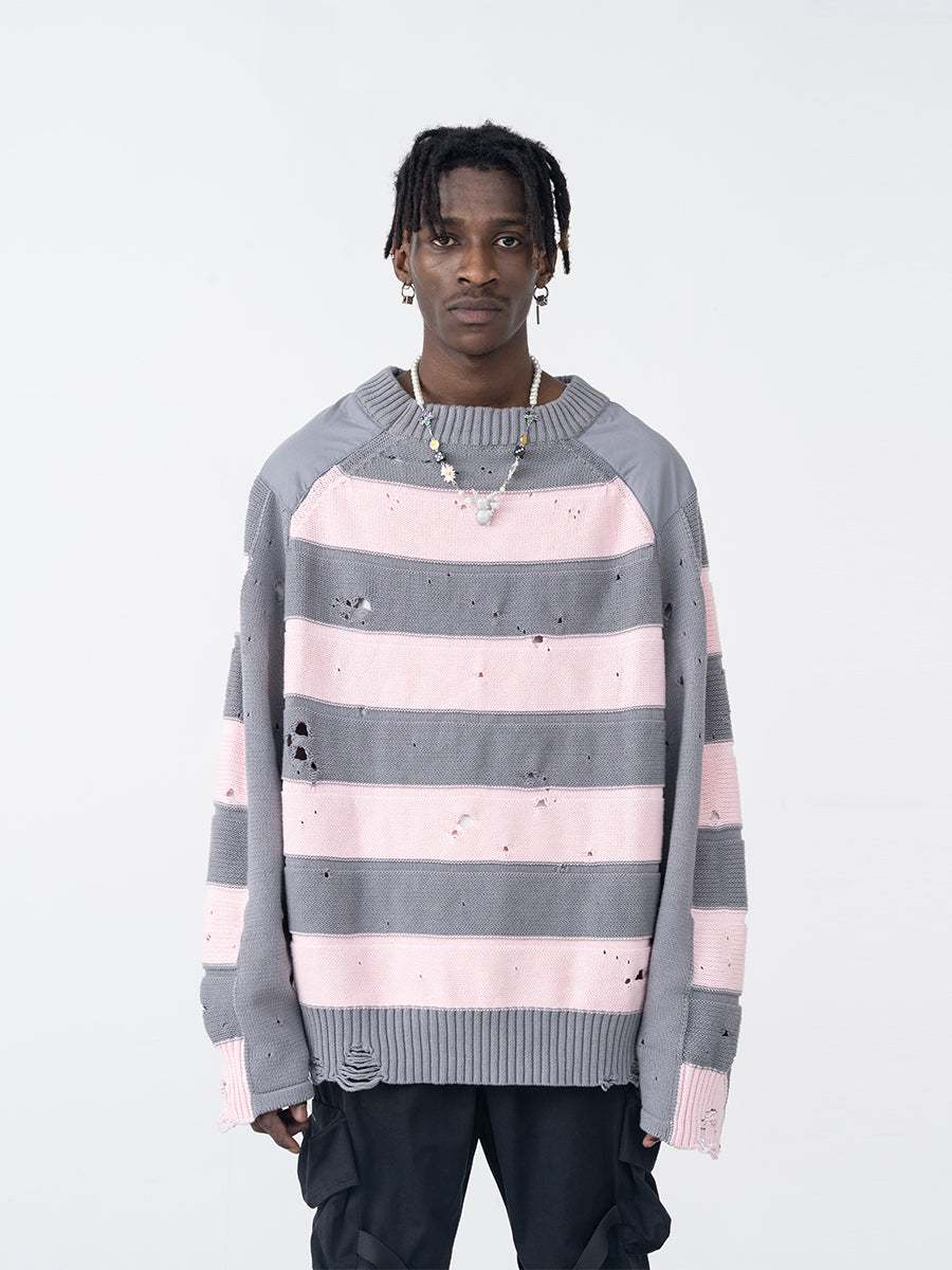 Striped Ripped Sweater