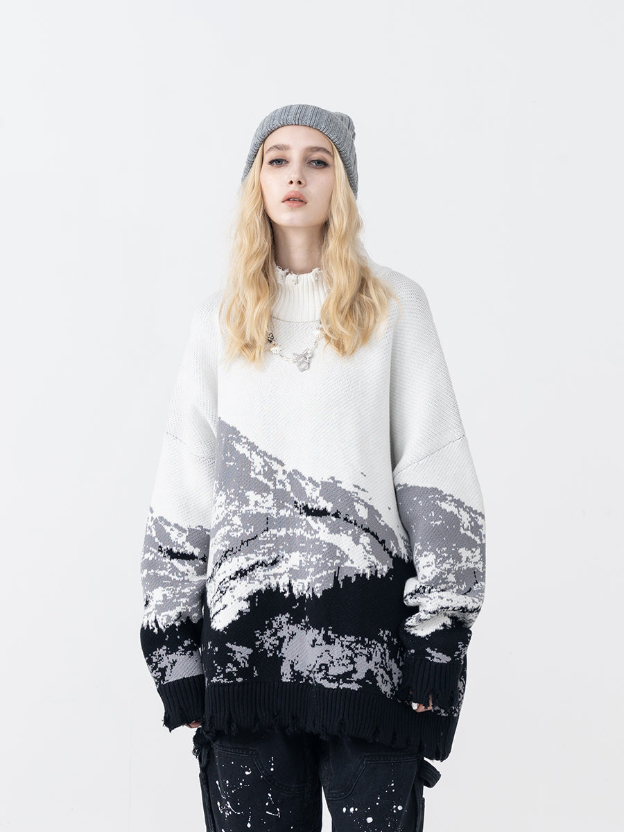 Mountain Negative Knit Turtleneck
