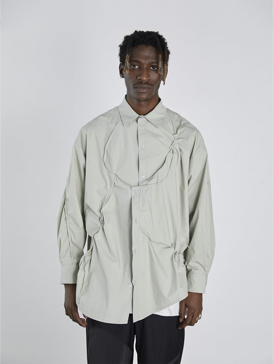 Twisted Pleated Loose Shirt