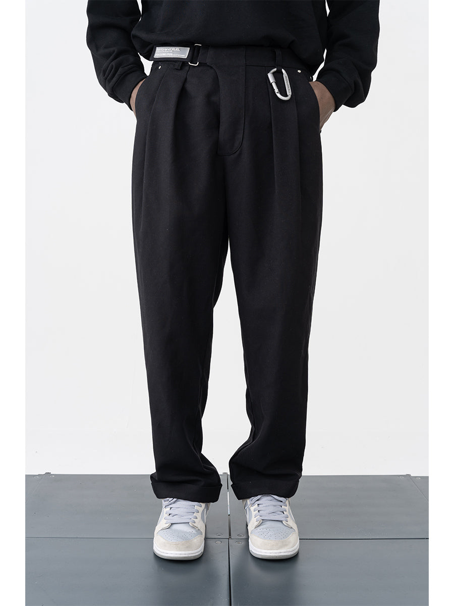 Logo Woolen Straight Trousers