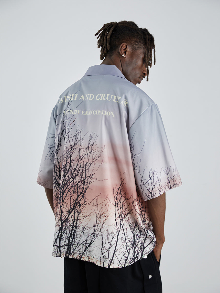 Forest Print Cuban Shirt