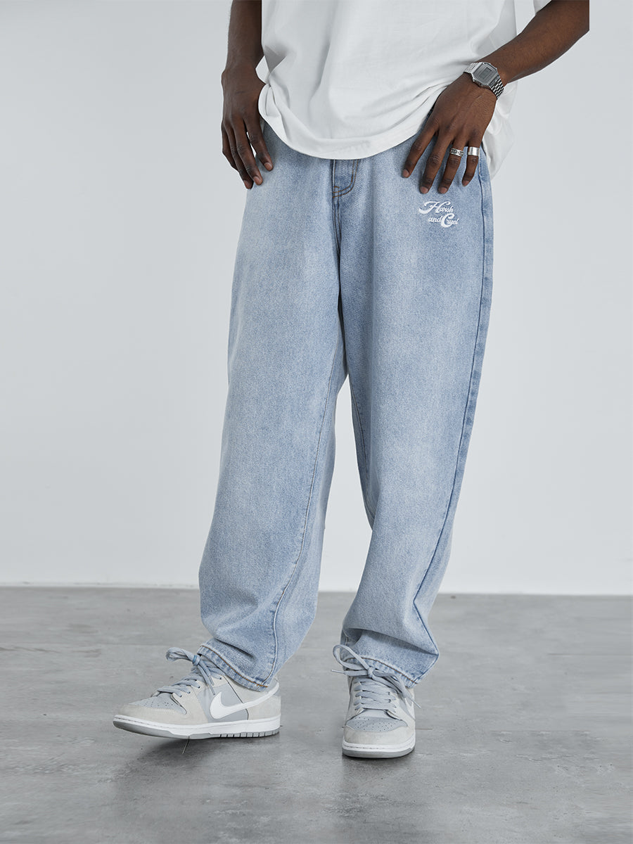 Embroidered Logo Broken Heart Denim