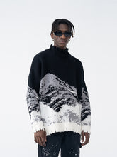 Load image into Gallery viewer, Mountain Negative Knit Turtleneck
