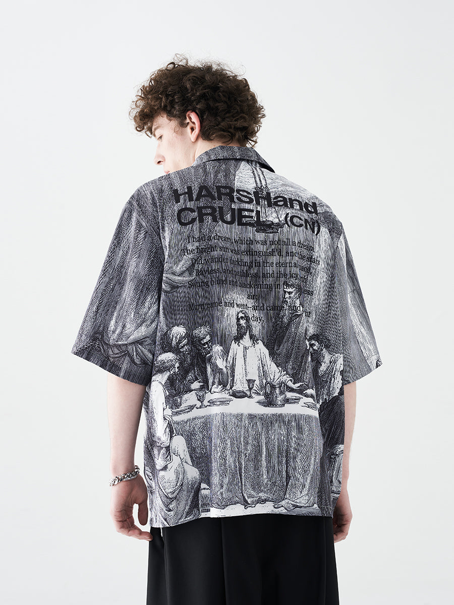 The Last Supper Full Print Cuban Shirt
