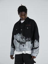 Load image into Gallery viewer, Snow Mountain Print Denim Jacket
