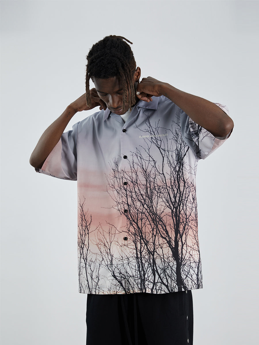 Forest Print Cuban Shirt