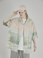 Monet Oil Painting Cuban Shirt