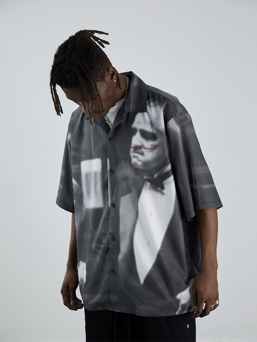 Mafia Print Cuban Shirt