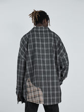 Load image into Gallery viewer, Destructive Plaid Stitched L/S Shirt
