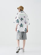 Broken Stars Full Print Cuban Shirt
