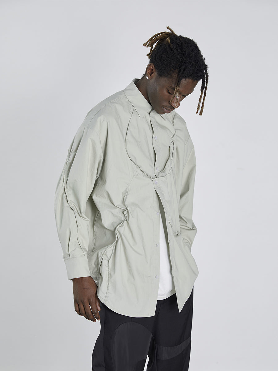 Twisted Pleated Loose Shirt