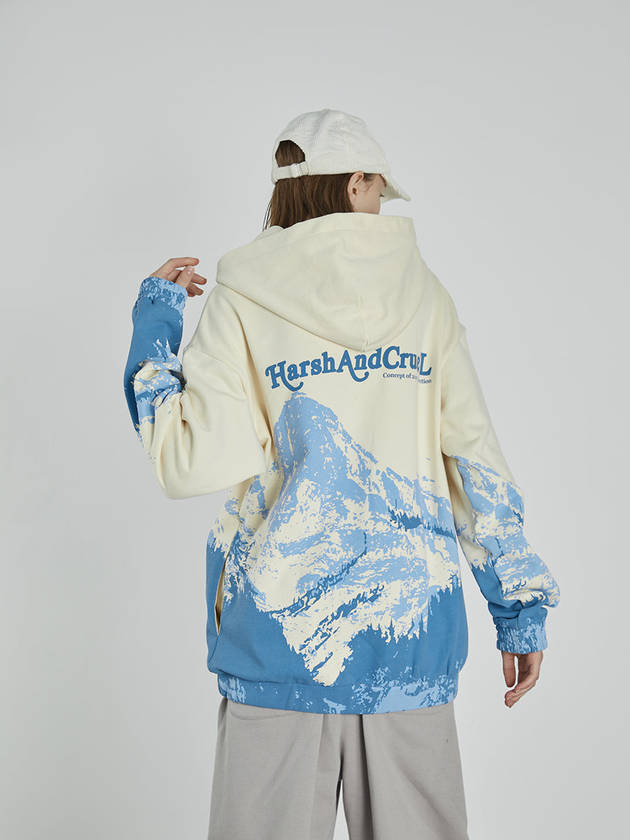 Snow Mountain Print Hoodie