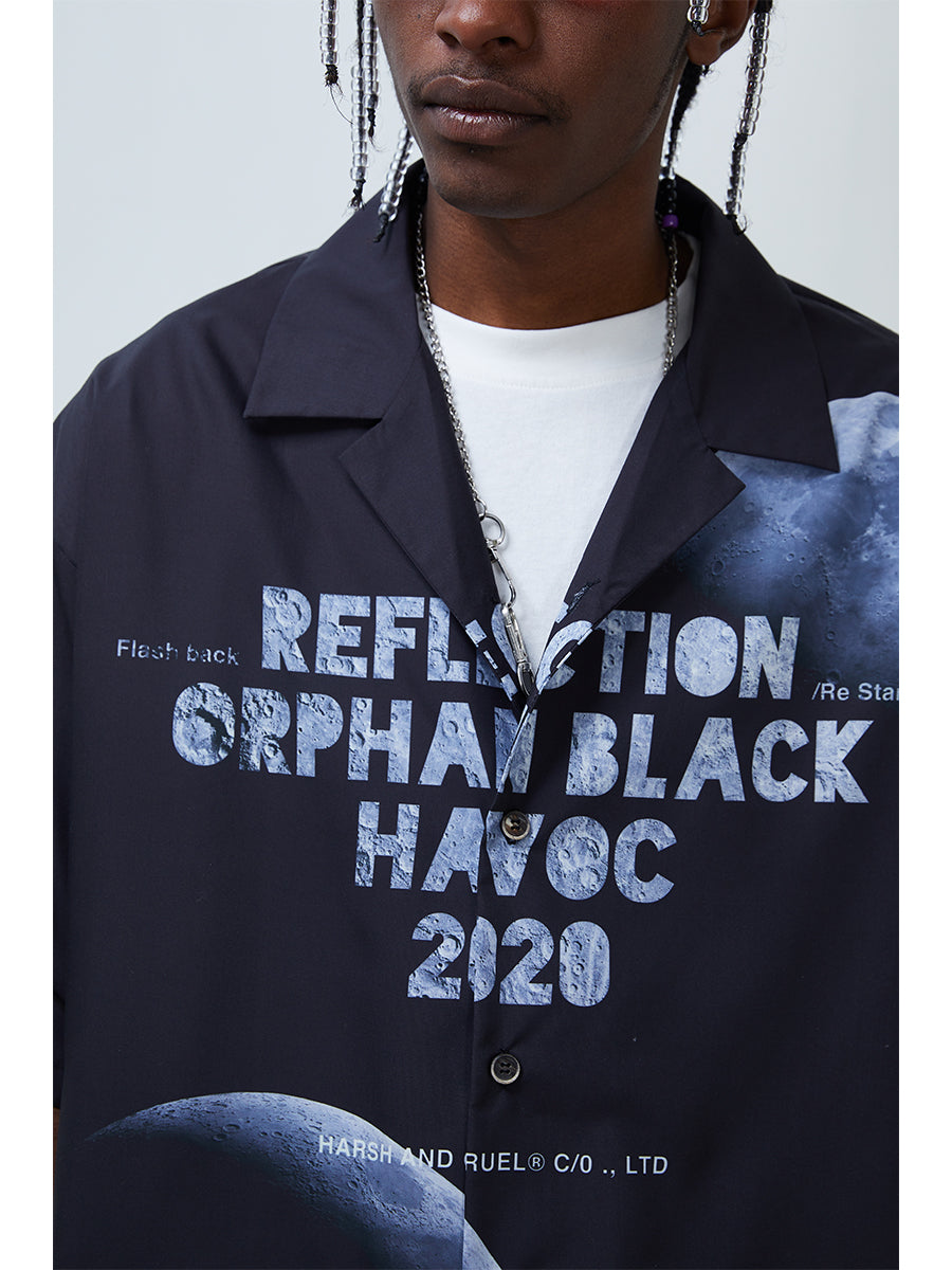 Dark Moon Phase Cuban Shirt