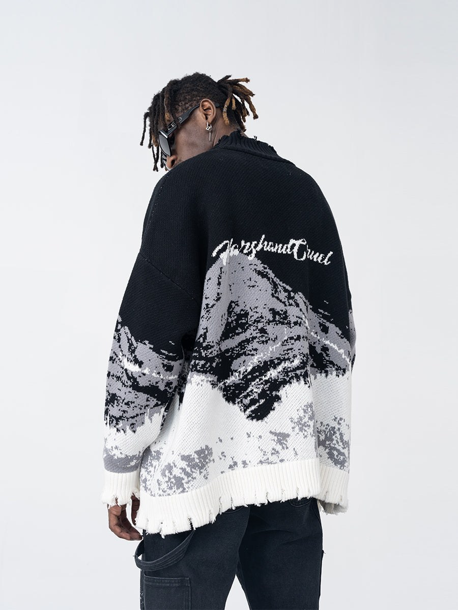 Mountain Negative Knit Turtleneck