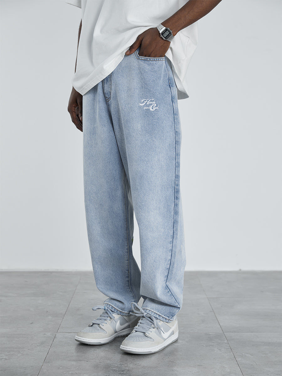 Embroidered Logo Broken Heart Denim