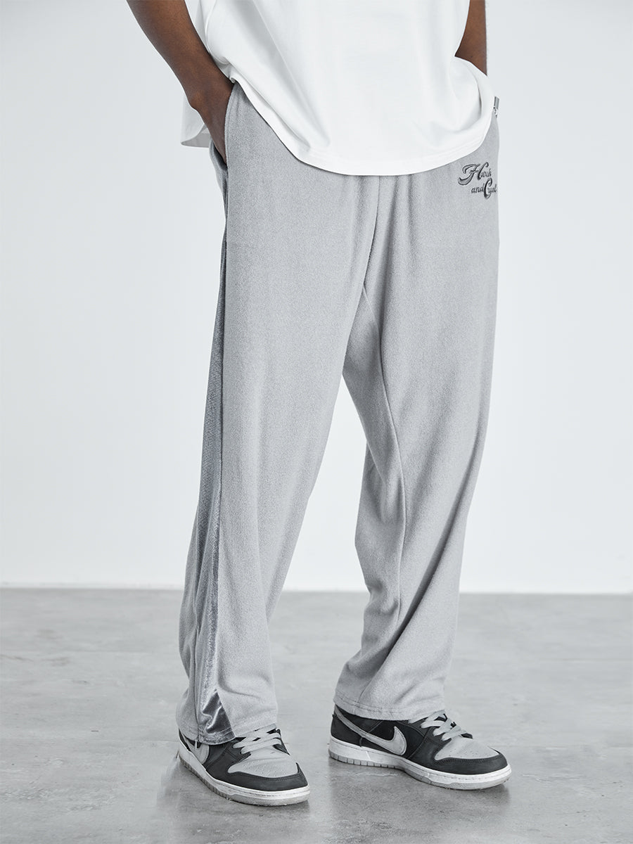 Embroidered Logo Velvet Pants