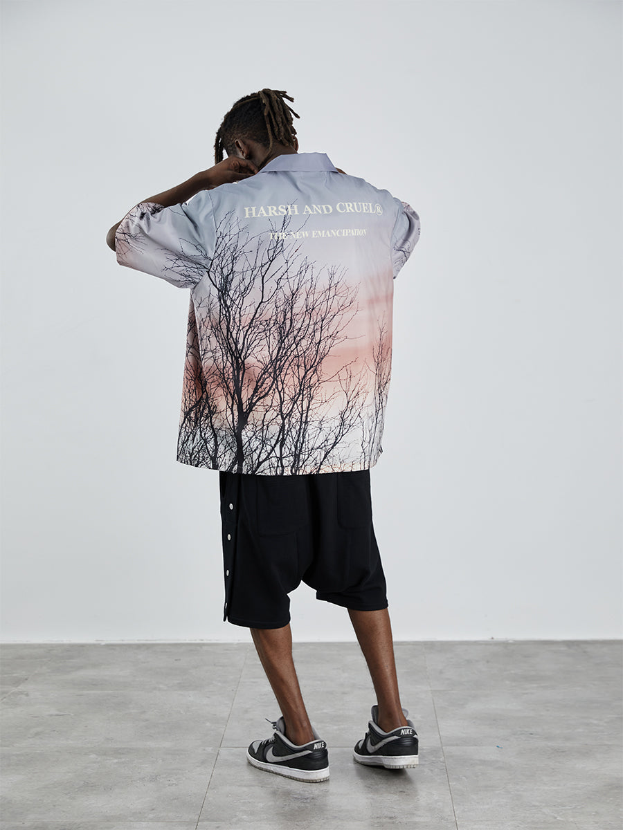 Forest Print Cuban Shirt